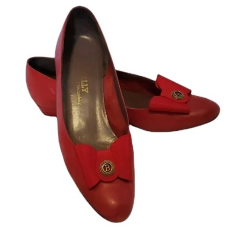 Vintage Women's Bally Emily Calf Red Flats-9n